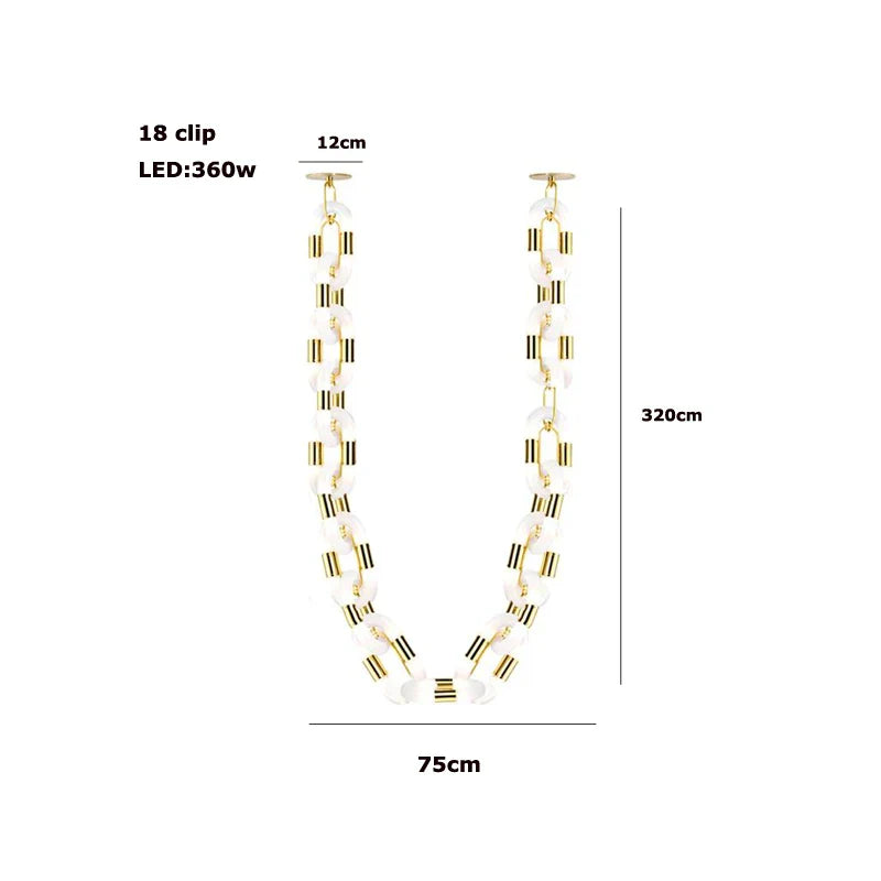 Afralia™ Gold High Ceiling LED Pendant for Trendy Decor in Living Room Villas
