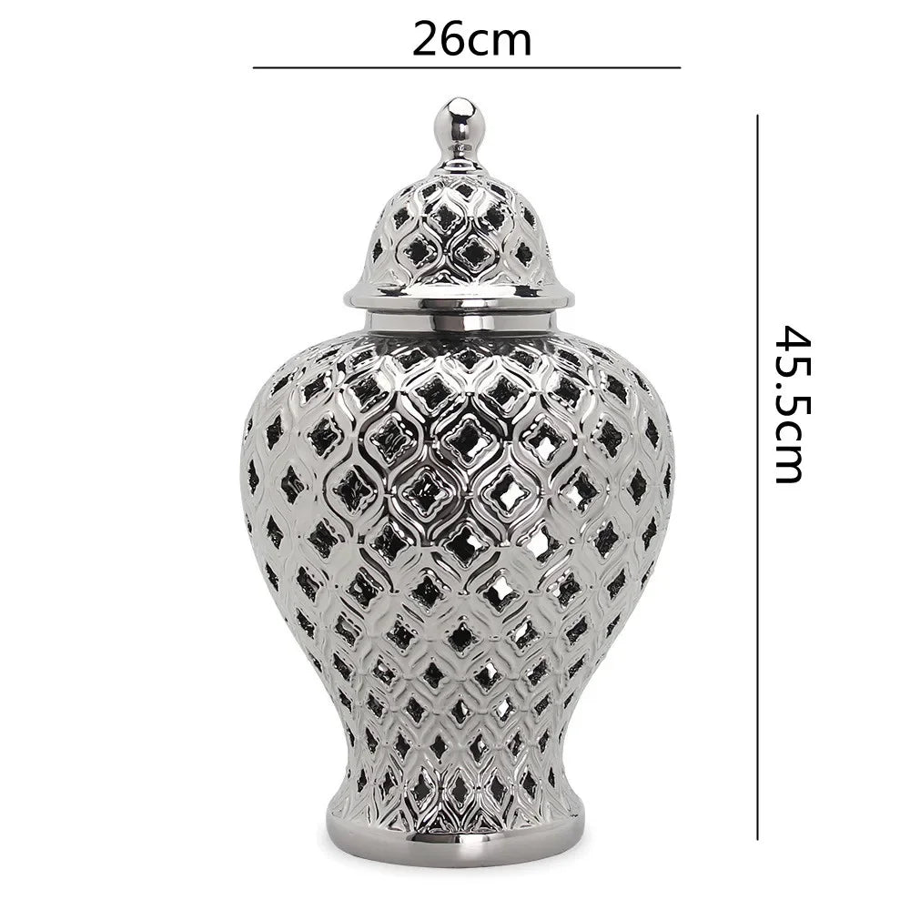 Afralia™ Hollow Out General Jar Vase Art Decorative Home Decoration