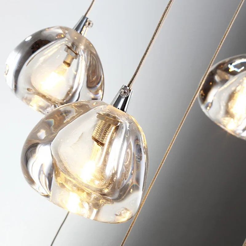 Afralia™ Crystal Ball Chandelier: Modern LED Stair Chandelier for Living Room, Kitchen, and Loft