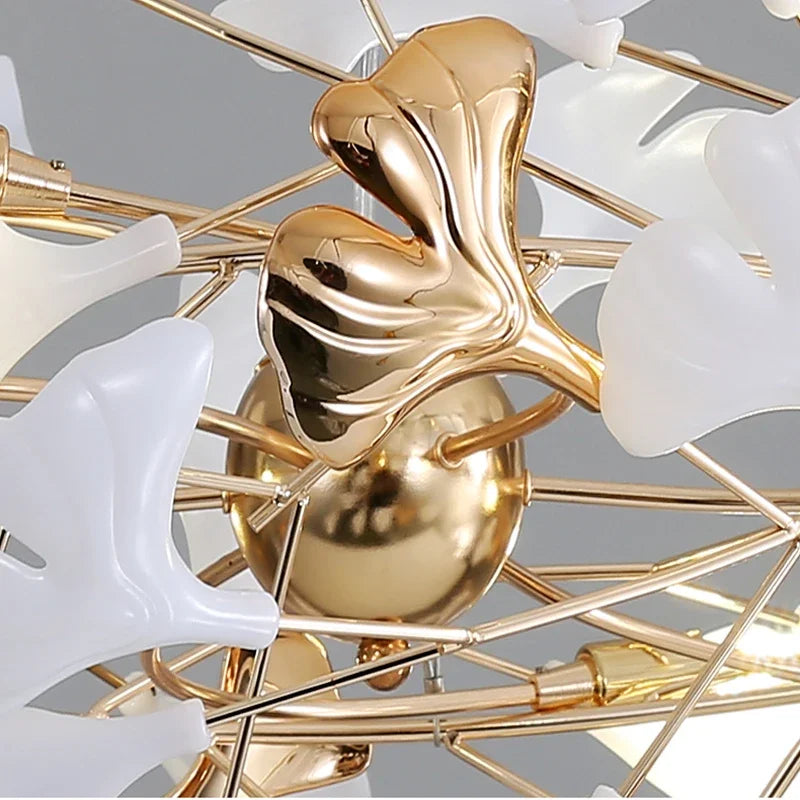 Afralia™ Ginkgo Leaf Pendant Chandelier: Nordic Romantic Vintage Lighting Fixture