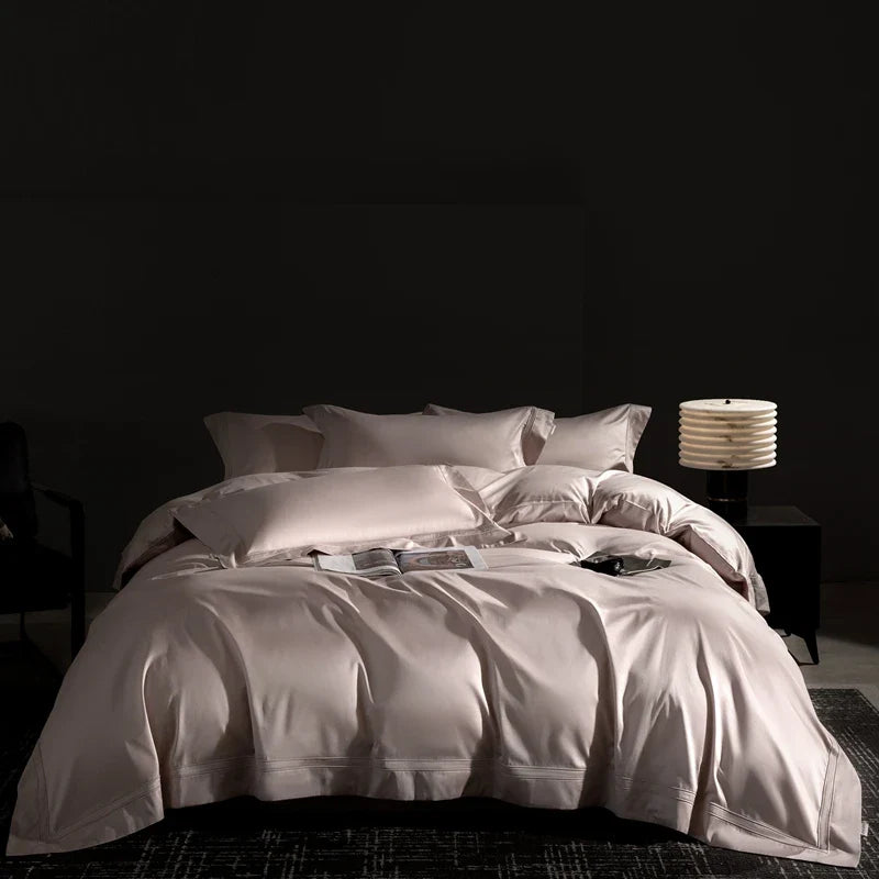 Afralia™ Luxury Solid Color 1000TC Egyptian Cotton Bedding Set: 4Pcs