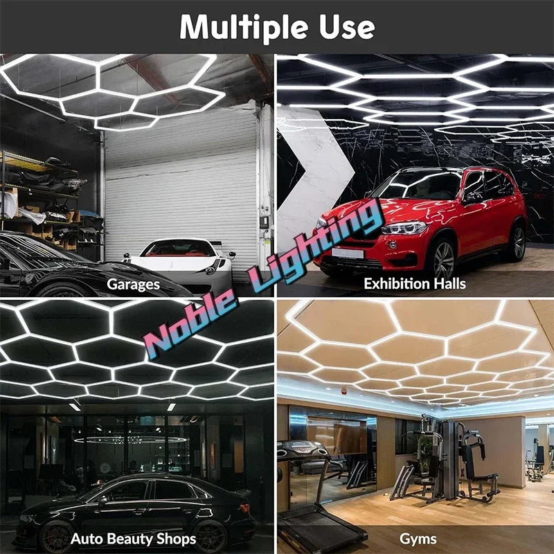 Afralia™ Honeycomb LED Garage Light for Auto Body Repair Workshop