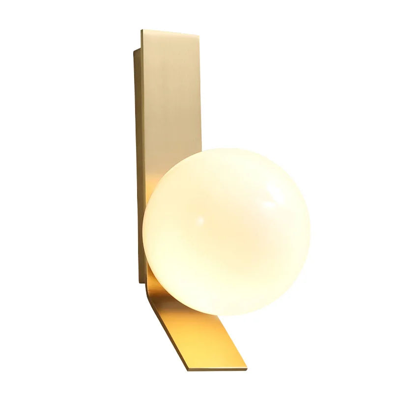 Afralia™ Nordic Gold Metal Indoor Wall Lamp Sconce for Bedroom Living Room Stairs Lighting