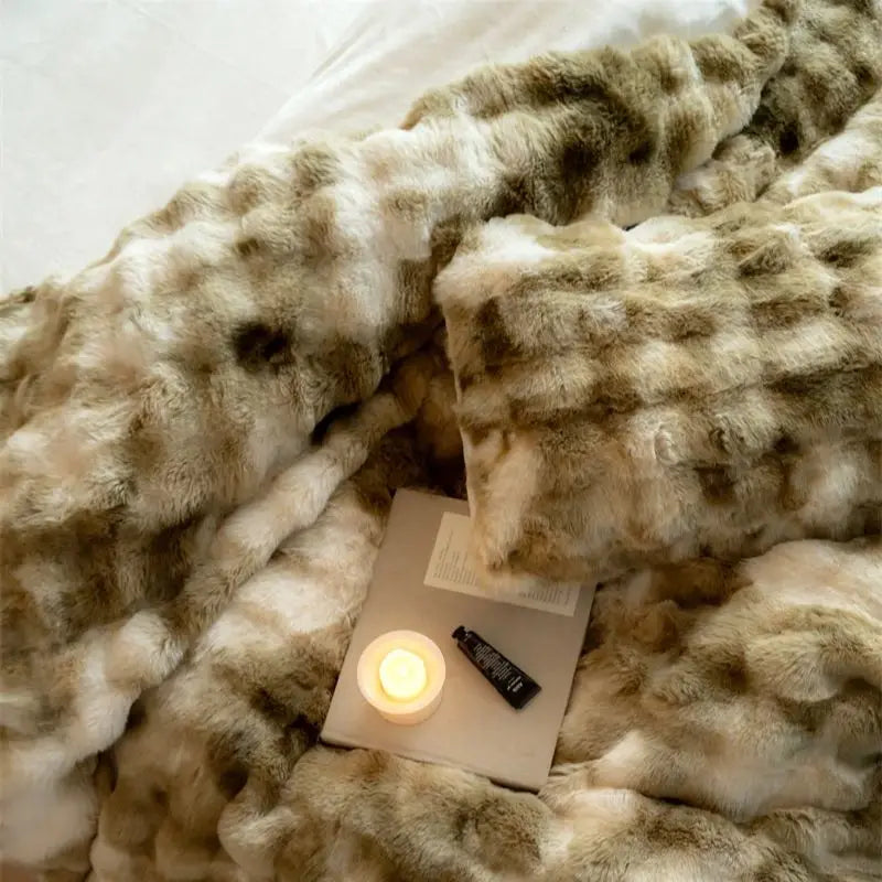 Afralia™ Luxe Faux Fur & Velvet Patchwork Bedding Set - Duvet, Sheet & Pillowcases