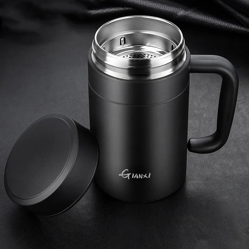 Afralia™ Stainless Steel Straw Thermos Bottle: Leak-Proof Portable Insulated Vacuum Flask