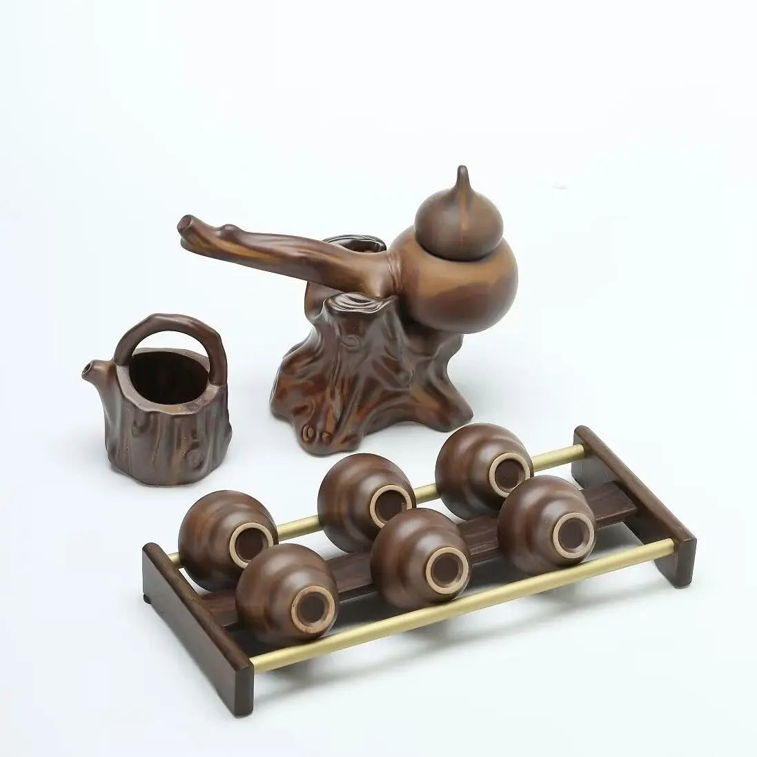 Afralia™ Ceramic Kung Fu Tea Set: High-End, Retro, Anti-Scalding, Easy Home Brewing