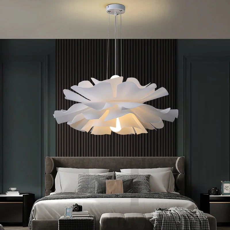 Afralia™ Love Me Not Chandelier: Simple White Flower Lamp for Bedroom or Kitchen