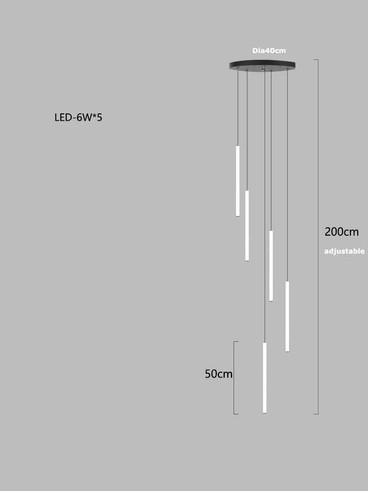 Afralia™ Modern LED Tube Ceiling Chandelier Staircase Lights Lighting Fixtures Home Decor