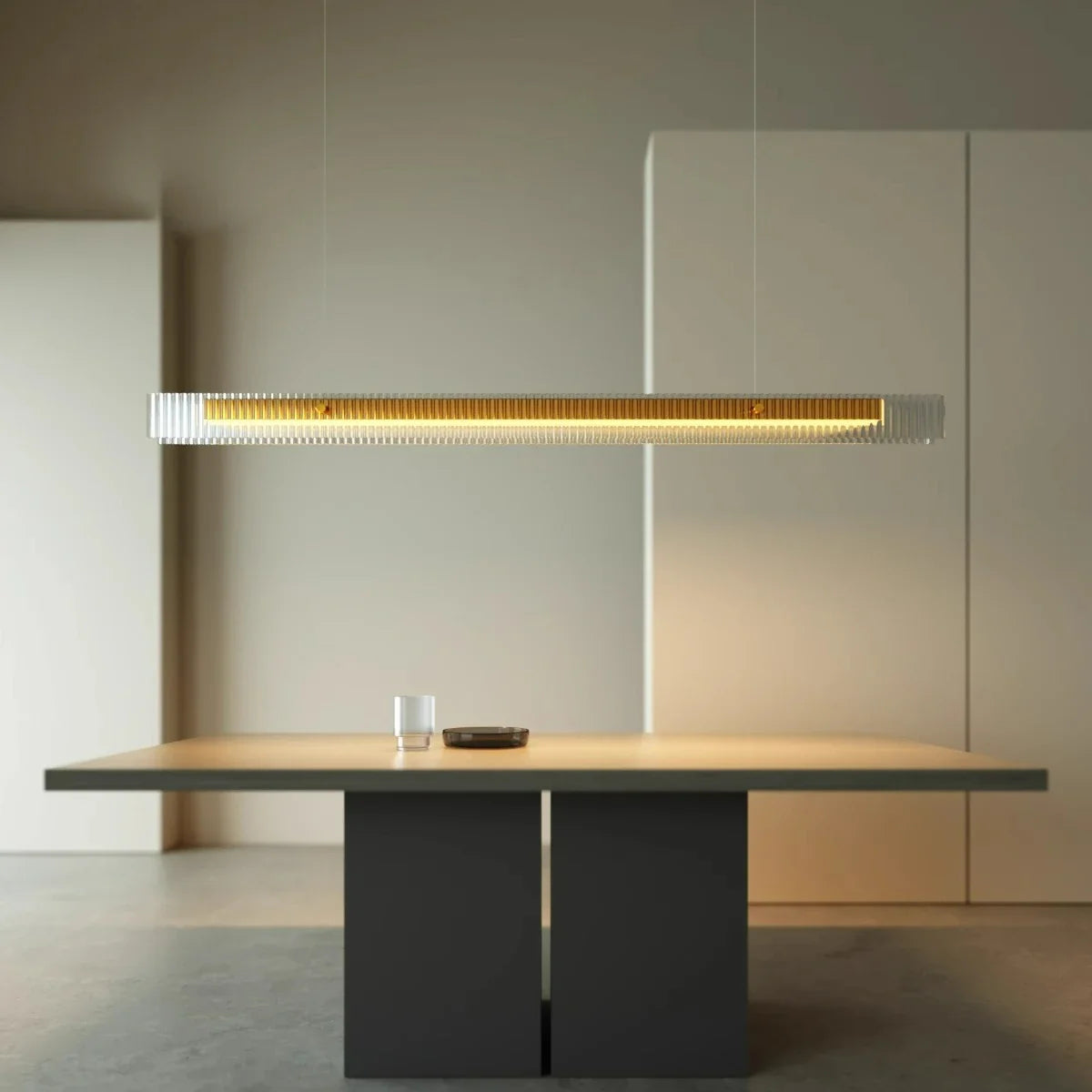 Afralia™ Gold Black Glass Pendant Light for Dining Room, LED Living Room Ceiling Decor