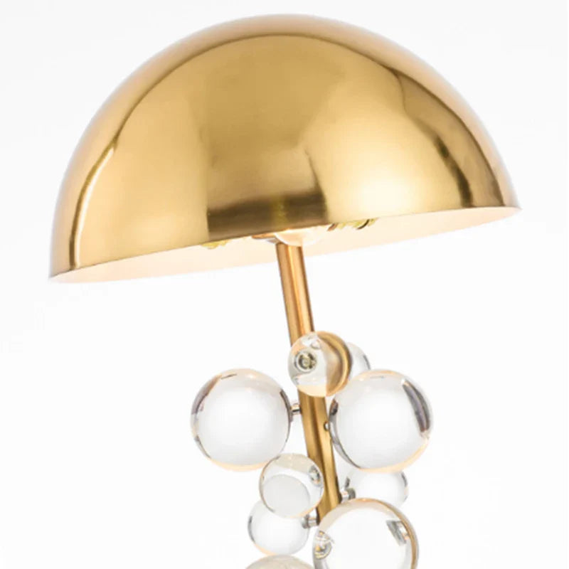 Afralia™ Golden Mushroom Crystal Ball Table Lamp Multicolored Creative Bedroom Decor