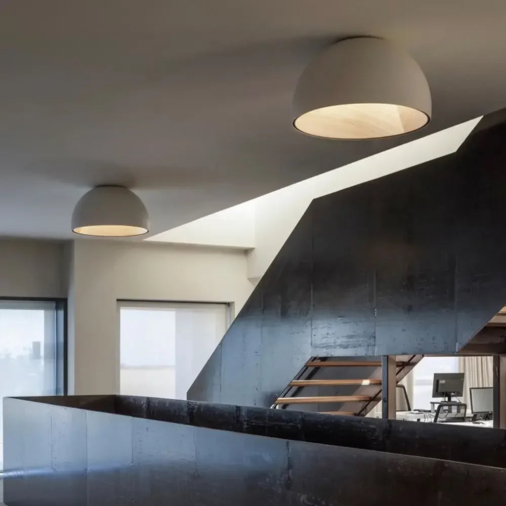 Afralia™ Modern Wood Grain Bedroom Ceiling Lamp