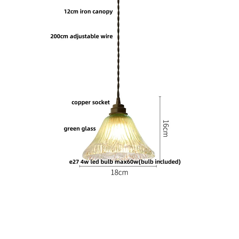 Afralia™ Blue Glass LED Pendant Lights Adjustable Hanging Lamp Luminaire