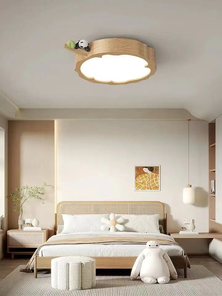 Afralia™ Modern Log Wind Room Ceiling Lamp