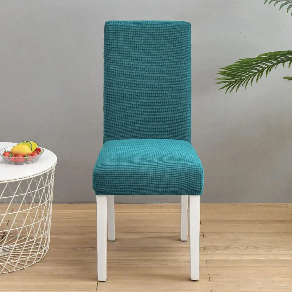 Afralia™ Blue Quilted Chair Cover Slipcover Stretch Elastic Chair Protector for Banquet