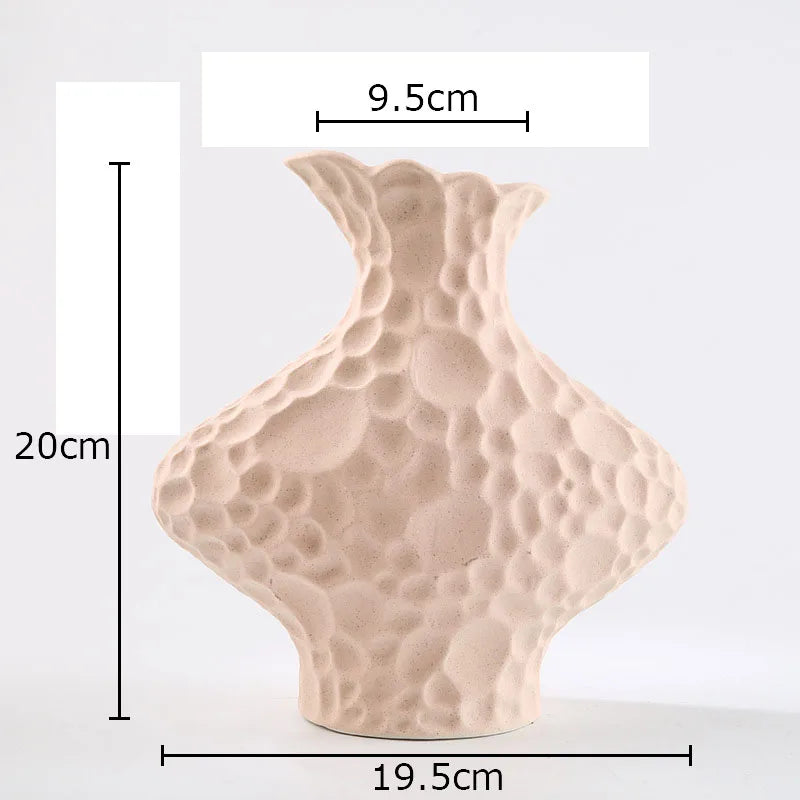 Afralia™ Frosted Ceramic Vase Artificial Floral Decor Desk Decoration Modern Flower Arrangement