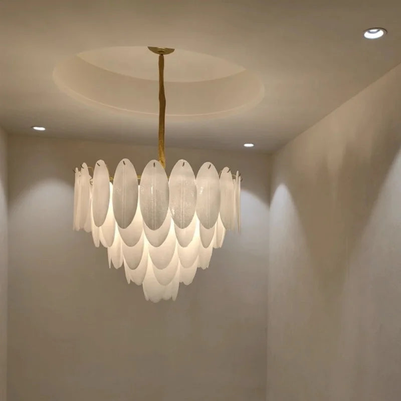 Afralia™ Luxury Feather Art Glass Chandelier - Nordic Minimalism Design