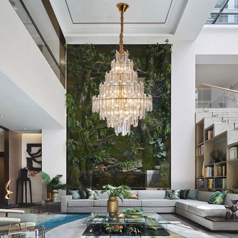 Afralia™ Luxury Dimmable LED Round Chandelier for Home Decor & Stair Lights