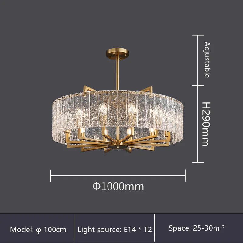 Afralia™ Water Ripple Glass Chandelier: Elegant LED Lighting Fixture for Luxury Home Decor