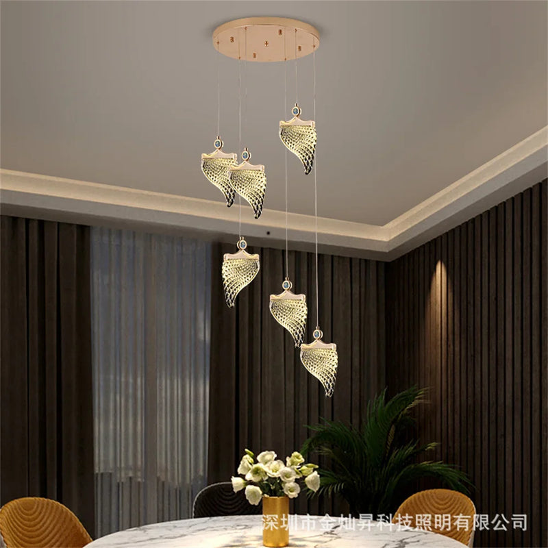 Afralia™ Elegant Acrylic Chandelier for Duplex Apartment Living Room and Dining Hall