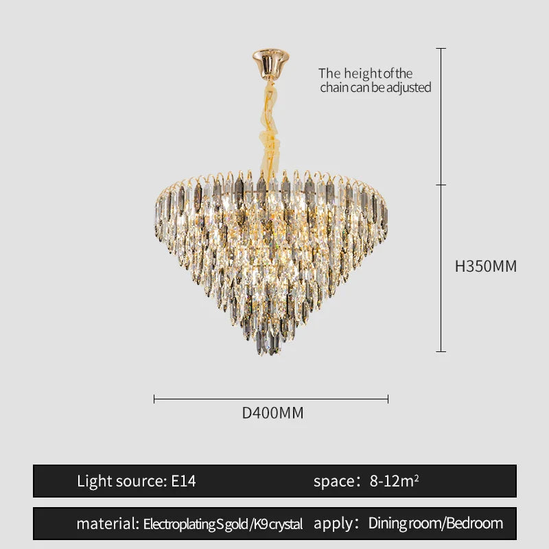 Afralia™ Crystal Chandelier: Modern Luxury Round Main Lamp for Living Room & Staircase