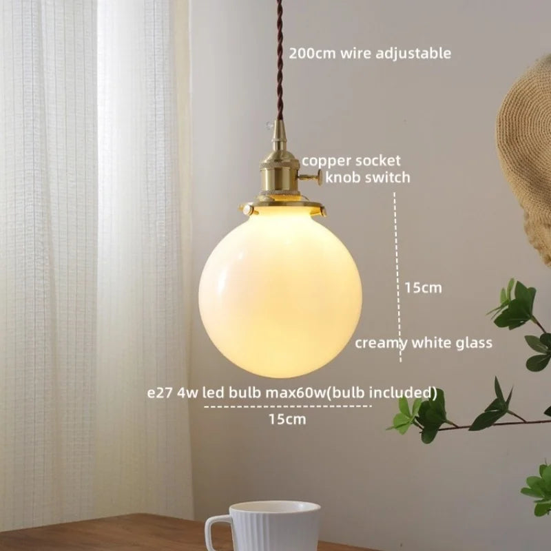 Afralia™ Amber Glass LED Pendant Light - Nordic Modern Copper Suspension Luminaire for Home