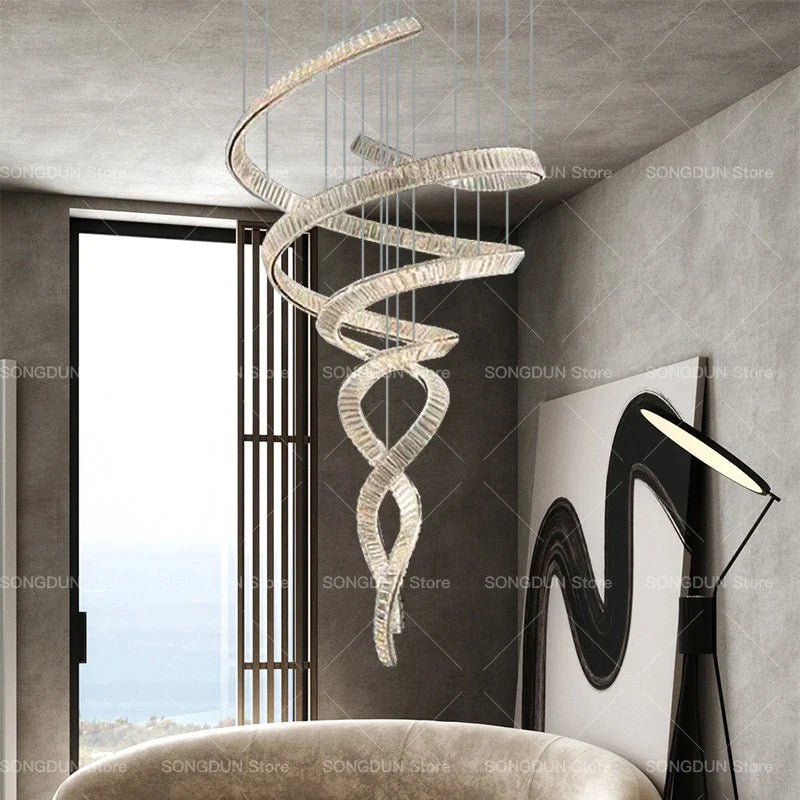 Afralia™ Crystal Chandelier Luxury Designer Light for Elegant Living Spaces