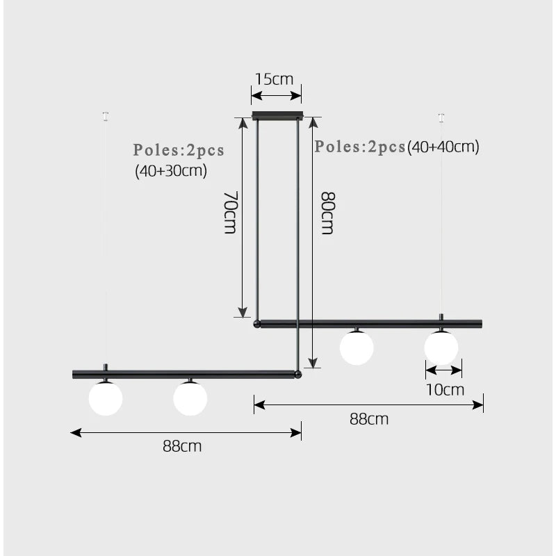 Afralia™ White Glass Ball Pendant Chandelier - Modern Mid Century Ceiling Light