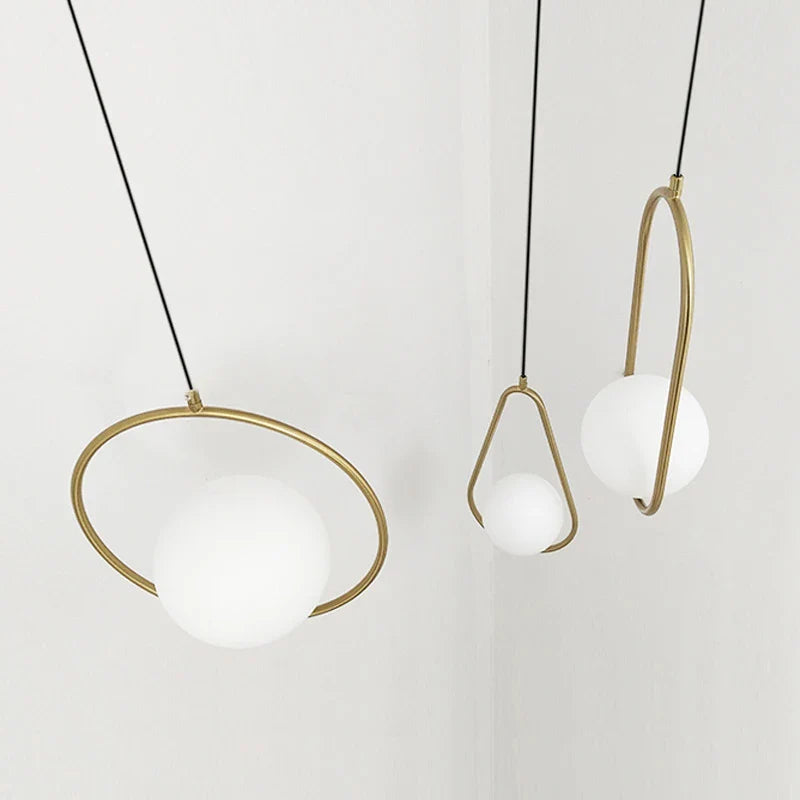 Afralia™ Glass Ball Pendant Lamp: Elegant Dining Room Light Fixture, Gold Finish