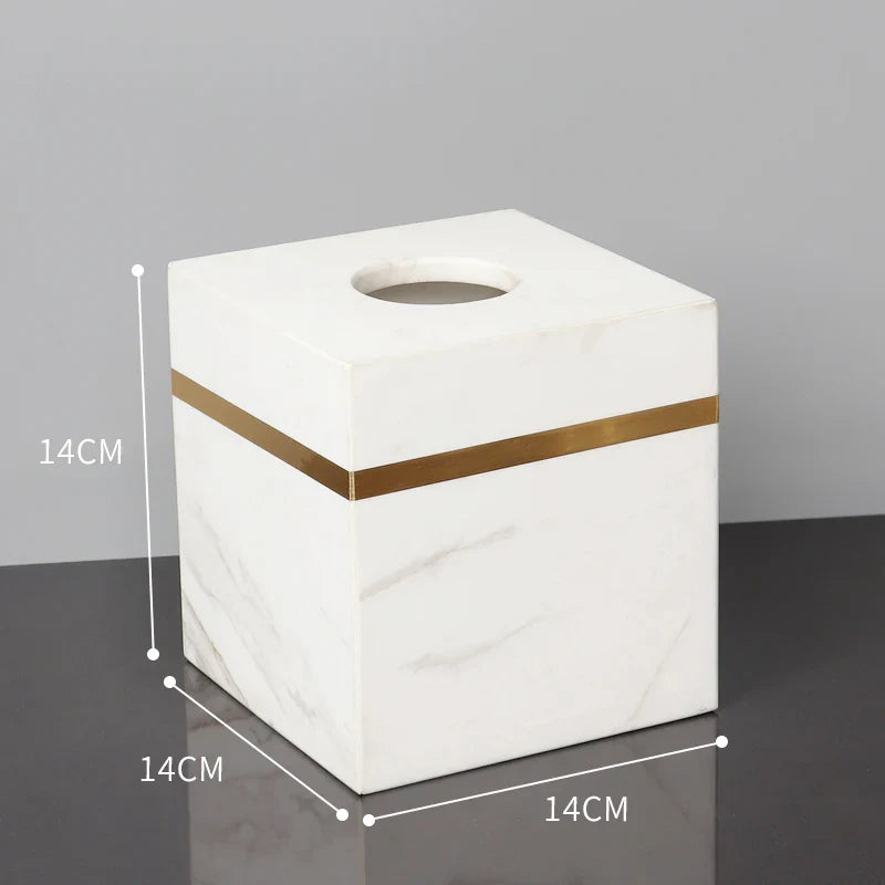 Afralia™ Volakos White Marble Bathroom Set with Golden Accents