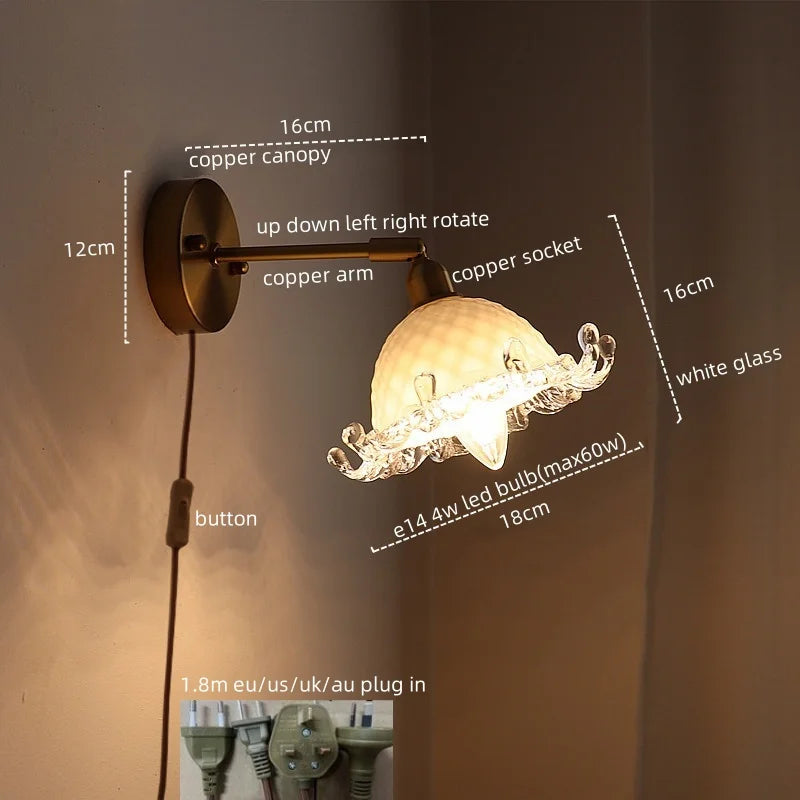 Afralia™ LED Copper Wall Light: Modern Nordic Interior Lamp for Bedroom, Bathroom, and Balcony