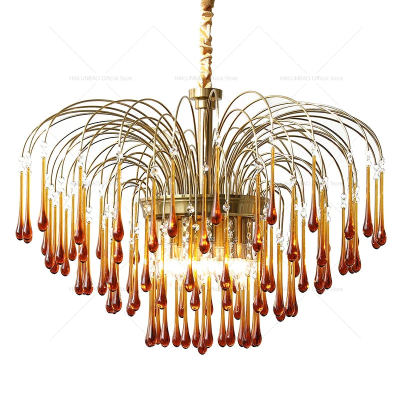 Afralia™ Vintage Crystal Glass Chandelier for Living Room, Dining Room, and Bedroom