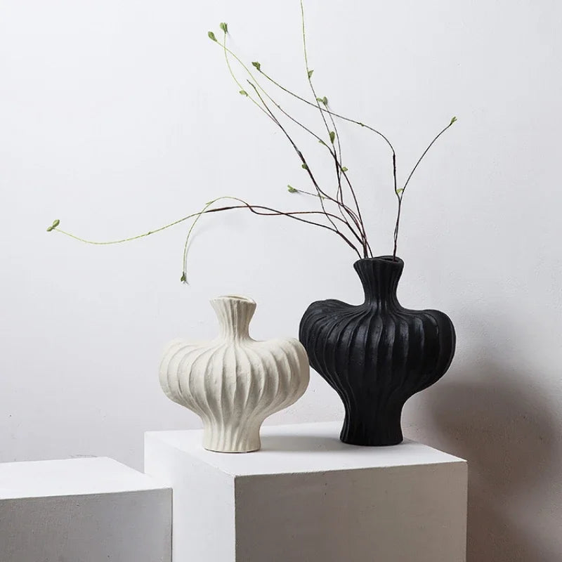 Afralia™ Fringe Heterophore Vase - Handcrafted Porcelain Floral Arrangement Ornament