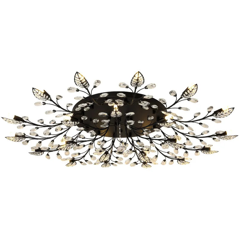 Afralia™ Crystal Ceiling Chandelier LED Fixture Lights for Living Room Bedroom by Samsarah Lighting