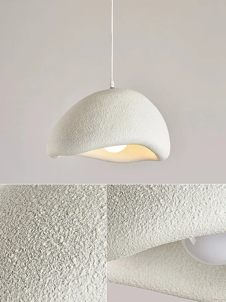 Afralia™ Cream Style Cloud Chandelier Cement LED Pendant Lamp - Modern Hanging Light