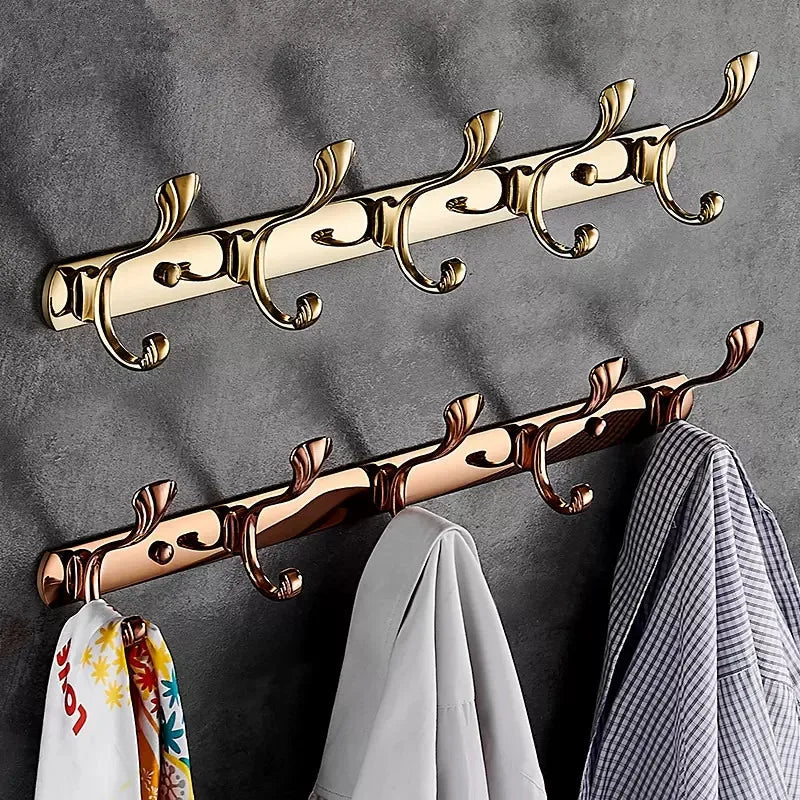 Afralia™ Rose Gold Brass Towel Hook Wall Mount - Bathroom & Kitchen Accessories
