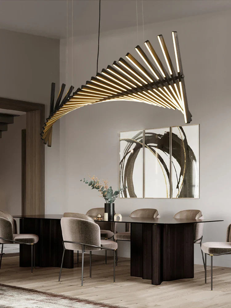 Afralia™ Modern Minimalist LED Chandeliers with Remote Control for Kitchen, Living, Dining, Office