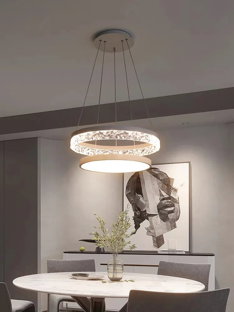 Afralia™ Modern Round Ring LED Chandelier with Remote Control for Home Decor