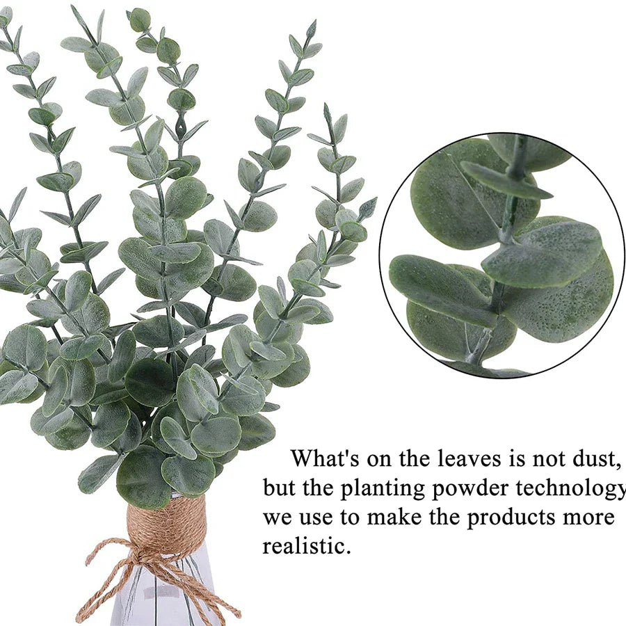 Afralia™ Artificial Eucalyptus Leaves 100Pcs - Home Wedding Decoration Vase Fake Plants