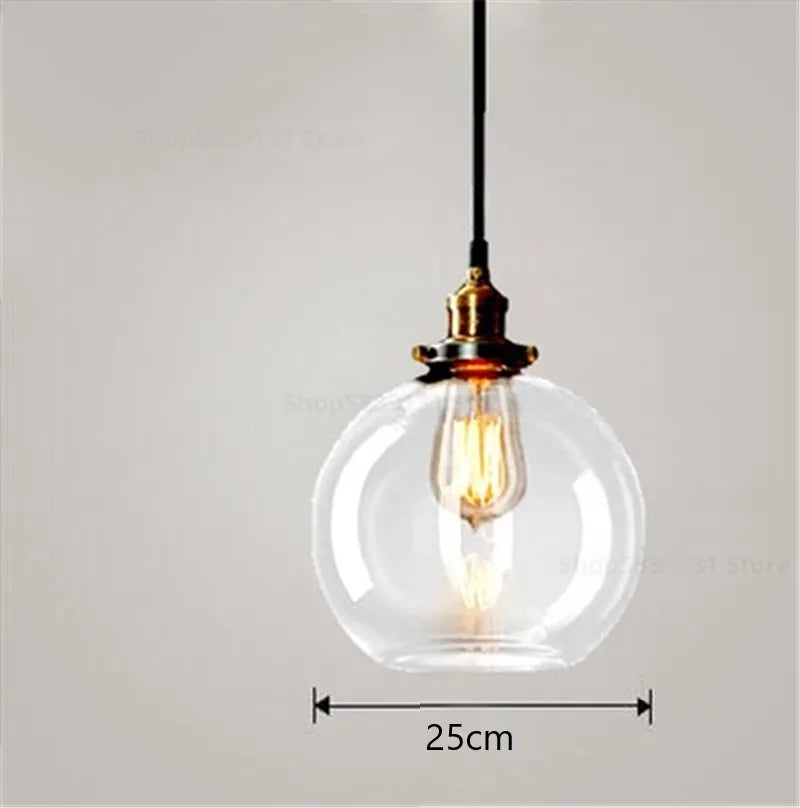 Afralia™ Nordic Glass Ball Pendant Lights for Modern Living Room LED Decor
