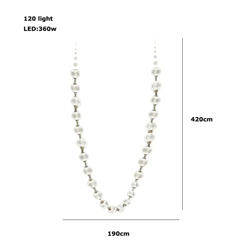 Afralia™ Pearl Necklace LED Pendant Light for 6m Staircase