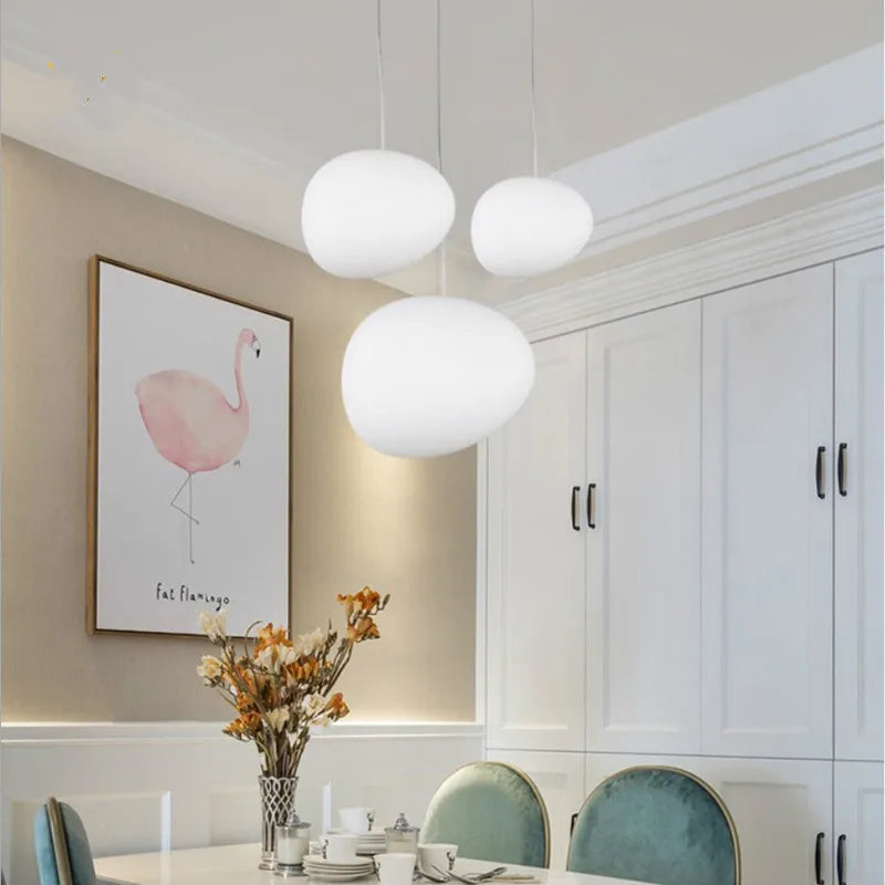 Afralia™ Glass Ball LED Pendant Light - White Nordic Hanging Fixture