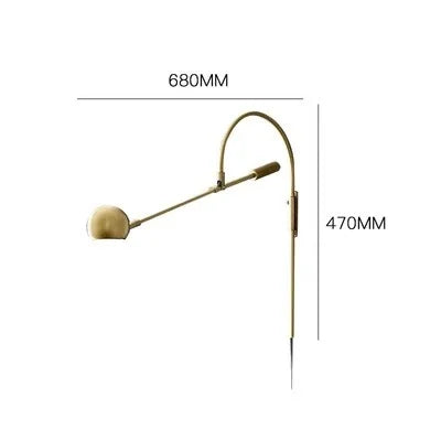 Rotatable G9 Bedside Lamp by Afralia™ - Long Arm Wall Sconce in Gold/Black