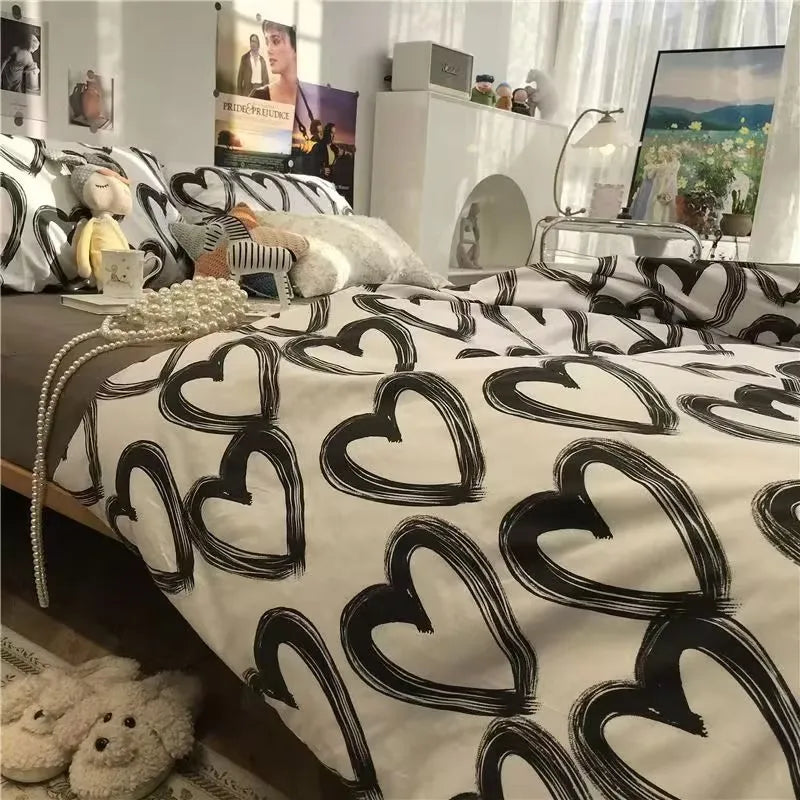 Afralia Checkerboard Pattern Duvet Cover Set - Stylish and Cozy Bedding Kit for Bedroom