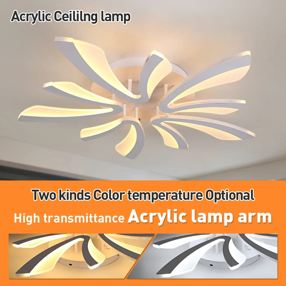 Afralia™ Acrylic Branch Design LED Ceiling Chandelier RC Dimming Light Fixture