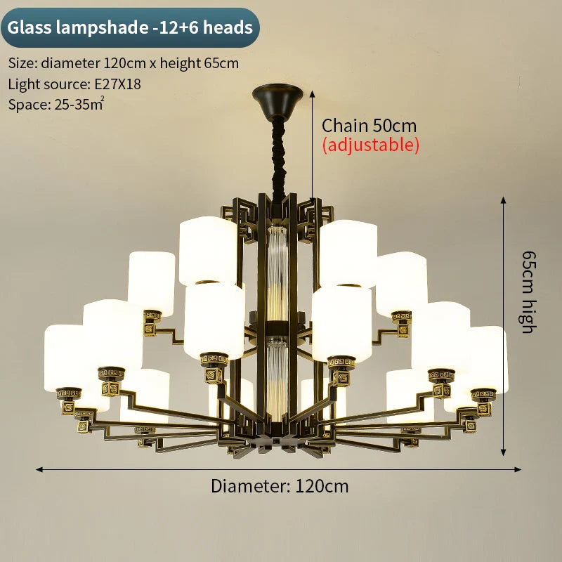Afralia™ Zen Crystal Chandelier - Luxury Jade Living Room Dining Room Lamp