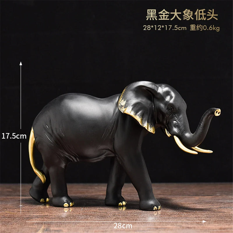 Afralia™ Elephant Resin Sculpture: Luxury Animal Statue for Home & Office Decor