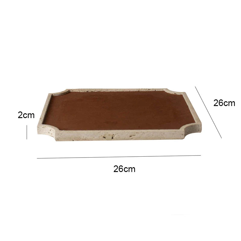 Afralia™ Travertine Decorative Tray - Versatile Jewelry & Coffee Table Home Decor