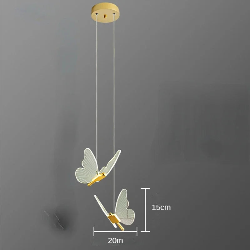 Afralia™ Butterfly LED Pendant Light for Bedroom and Living Room Decor