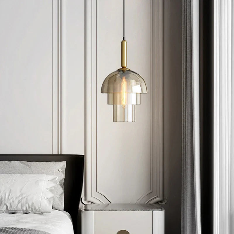 Afralia™ Modern Amber Glass Pendant Lights: Elegant Illumination for Every Space