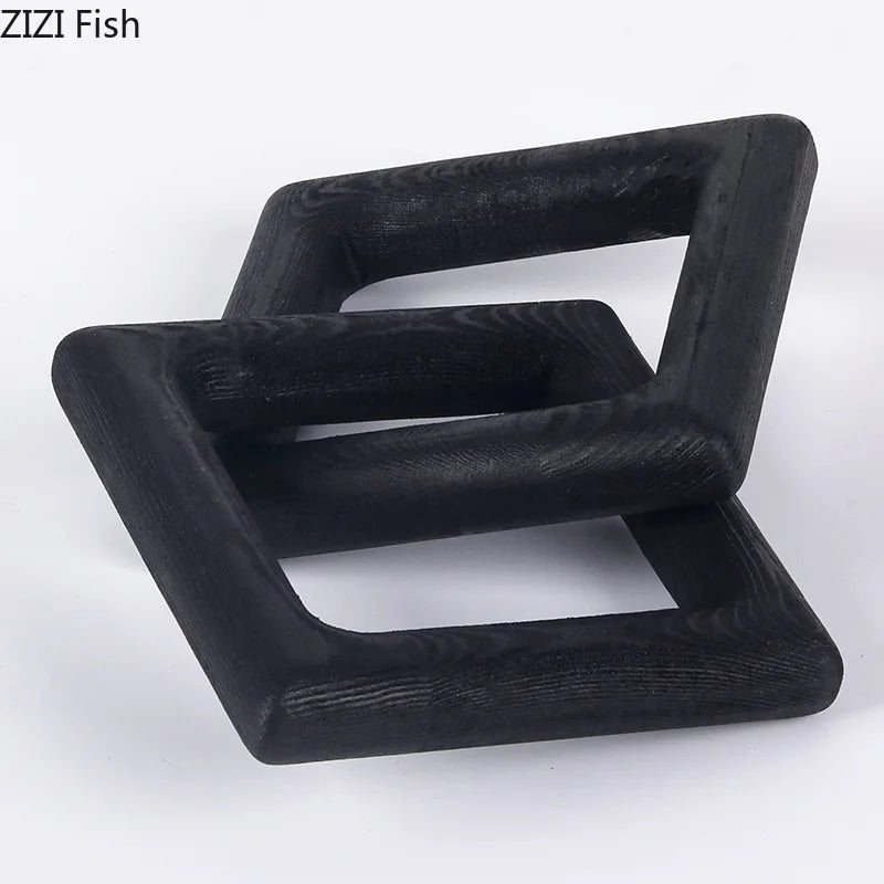 Afralia™ Modern Square Frame Chain Statue Desk Decoration Creative Shackles Sculpture